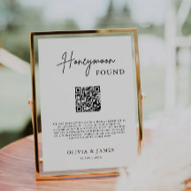 Honeymoon Fund QR Code Sign, Hochzeitsfeiertage