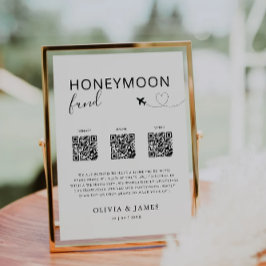 Honeymoon Fund QR Code Sign, Hochzeitsfeiertage in Einladung