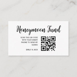 Honeymoon Fund QR Code Wedding Registry Geschenk Begleitkarte