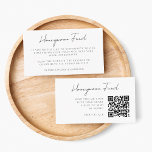 Honeymoon Fund QR Code Wedding Registry Geschenk Begleitkarte<br><div class="desc">Einfache, stilvolle Hochzeitsflitterwochen-Fondskarte in modernem minimalistischem Design mit klassischer Typografie und elegantem Ambiente. Der Text kann leicht mit Ihren Namen, Zahlungsdetails (venmo, paypal, zelle etc.), scannbarem QR-Code und Nachricht für ein einzigartiges Hochzeitsdesign personalisiert werden. Wenn Sie Hilfe bei der Anpassung dieses Produkts benötigen, kontaktieren Sie mich bitte über den Meldungsknopf...</div>