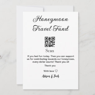 Honeymoon Fund Scan QR Codeadname Einladung