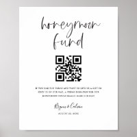 Honeymoon Fund Sign Cash Spenden Scan Poster