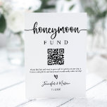 Honeymoon Fund Sign, QR Code Honeymoon Wish Sockelschild<br><div class="desc">Honeymoon fund sign is a fun way to allow guests to donate to your honeymoon fund.</div>