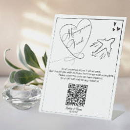 Honeymoon Fund Sign Wedding Cash Gift Sockelschild