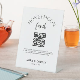Honeymoon Fund Sign Wedding Reception Geschenk N10 Sockelschild