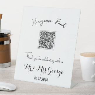 Honeymoon Fund Table Pedestal Sign for Wedding Sockelschild