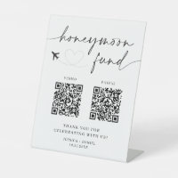 Honeymoon Fund unterzeichnen QR-Code - Hochzeitsze