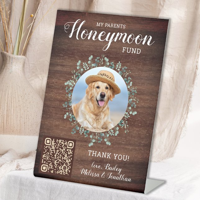 Honeymoon Fund Venmo Custom Dog Foto Haustier Hoch Sockelschild (Von Creator hochgeladen)