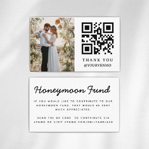Honeymoon Fund Venmo QR Code Wedding Begleitkarte