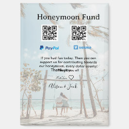 Honeymoon fund venomo paypal donation Q R couple Magnet