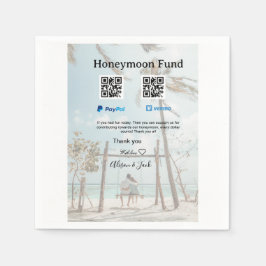 Honeymoon fund venomo paypal donation Q R couple Serviette
