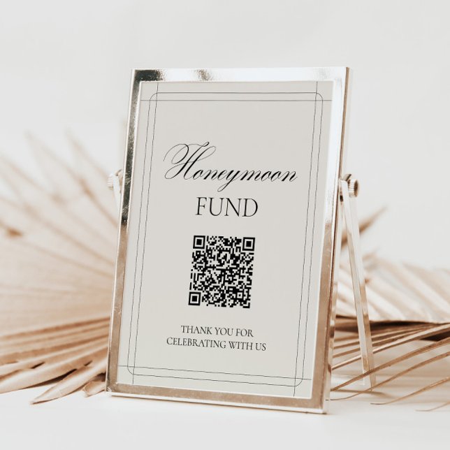Honeymoon Fund Vintag Light Gray Sign Einladung (Honeymoon Fund Vintage Light Gray Sign)