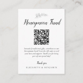 Honeymoon Fund Wedding QR Code Minimal Elegant Begleitkarte