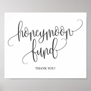 Honeymoon Fund Wedding Sign Poster