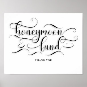 Honeymoon Fund Wedding Sign Poster
