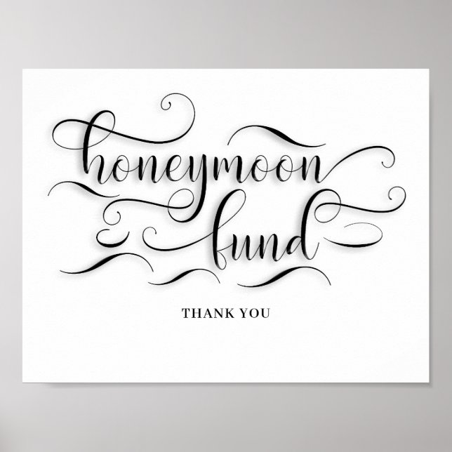 Honeymoon Fund Wedding Sign Poster (Vorne)