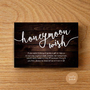 Honeymoon Fund Wish Cash, Moderne rustikale Hochze Begleitkarte
