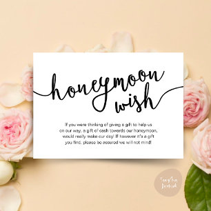 Honeymoon Fund Wish Cash, Moderne rustikale Hochze Begleitkarte