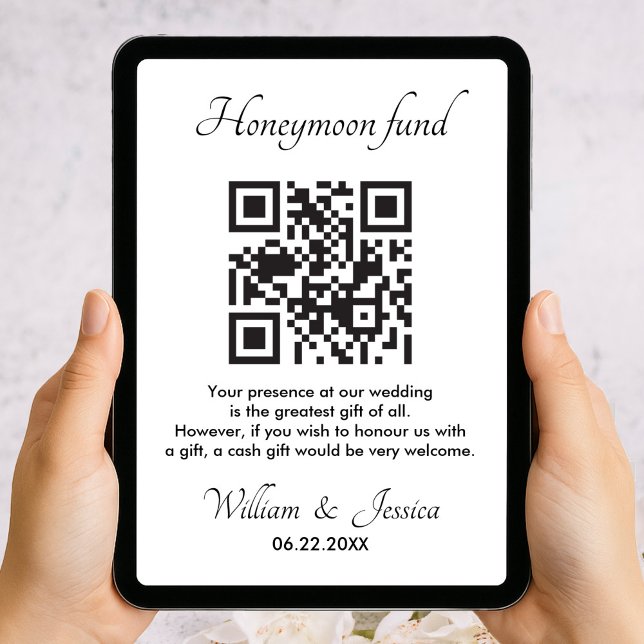 Honeymoon Fund With QR Code Enclosure Card Karte (Von Creator hochgeladen)