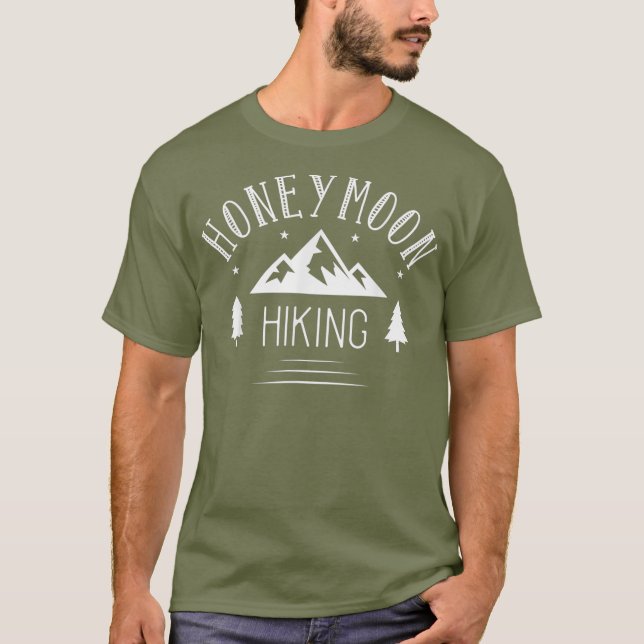 Honeymoon Hiking for couples Just Married T-Shirt (Vorderseite)