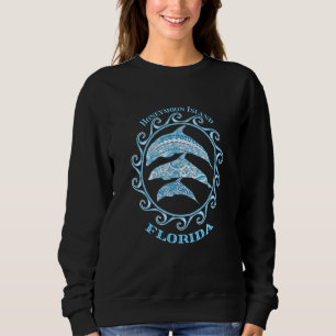 Honeymoon Island Florida Tribal Delphine Ocean Ani Sweatshirt