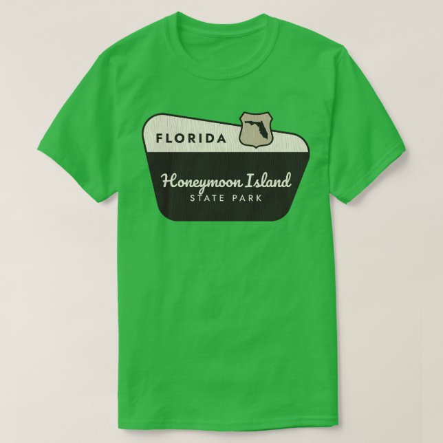 Honeymoon Island Staat Park Florida Begrüßungszeic T-Shirt (Design vorne)