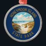 Honeymoon Island Staat Park Retro Not leidend Ornament Aus Metall<br><div class="desc">Honeymoon Island Staat Park Vektorgrafik Design. Teil einer Reihe von Barriereinseln,  die im Golf von Mexiko vor der Westküste von Florida sprudeln.</div>