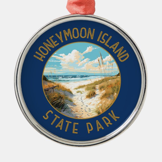 Honeymoon Island Staat Park Retro Not leidend Ornament Aus Metall (Vorne)