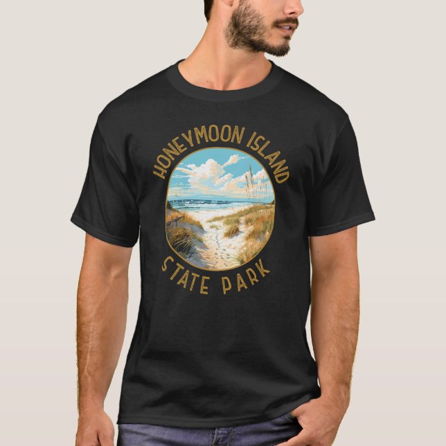 Honeymoon Island Staat Park Retro Not leidend T-Shirt (Vorderseite)
