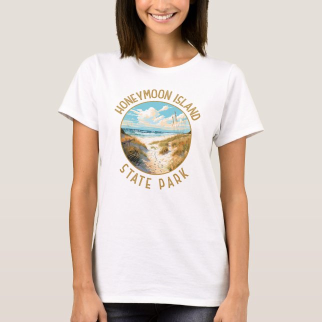 Honeymoon Island Staat Park Retro Not leidend T-Shirt (Vorderseite)