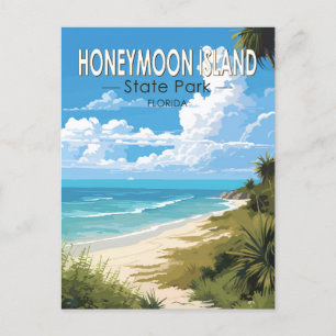 Honeymoon Island State Park Florida Reise Vintage Postkarte
