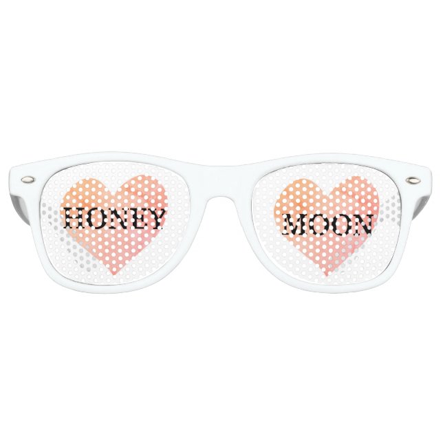 Honeymoon Pink Heart Wedding Partybrille (Vorderseite)