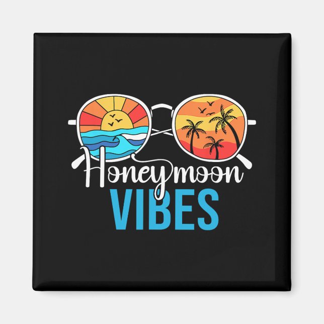Honeymoon Vibes Couples Vacation Wedding Bride Gro Magnet (Vorne)