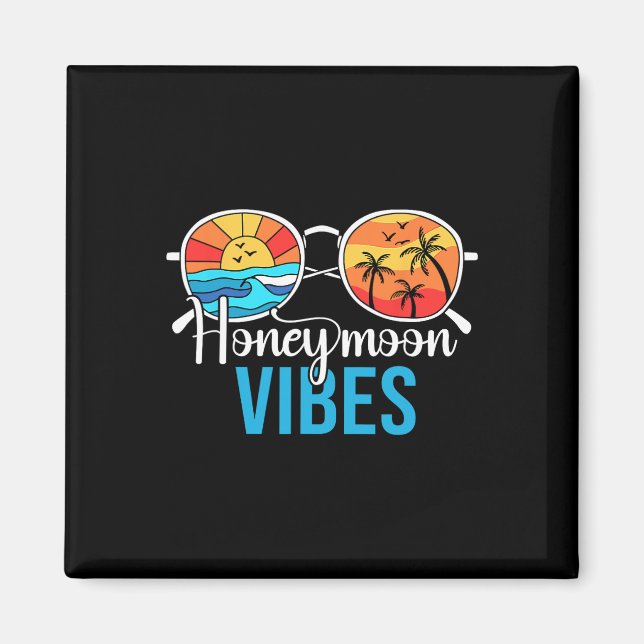 Honeymoon Vibes Couples Vacation Wedding Bride Gro Magnet (Vorne)