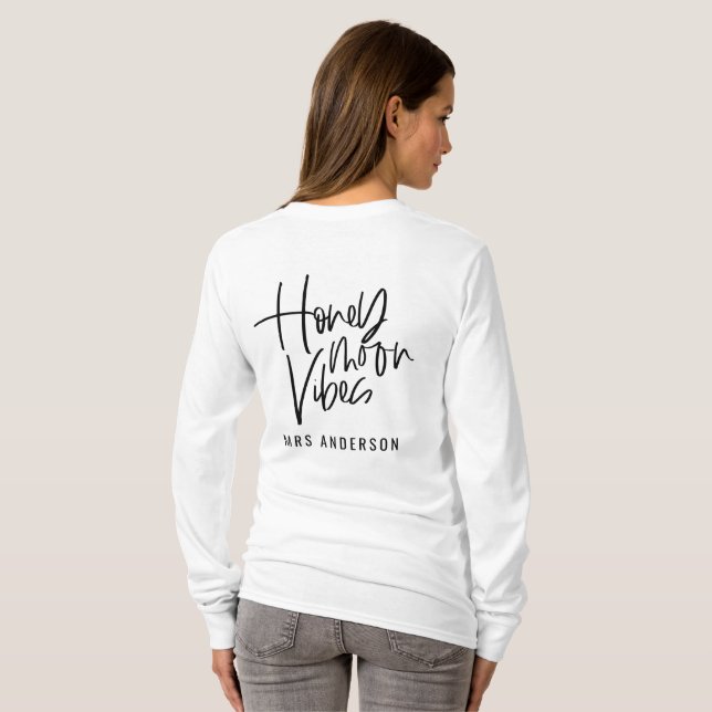 Honeymoon Vibes Drehbuch Hochzeit T-Shirt (Schwarz voll)
