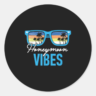 Honeymoon Vibes - Hochzeitsreise Br Runder Aufkleber