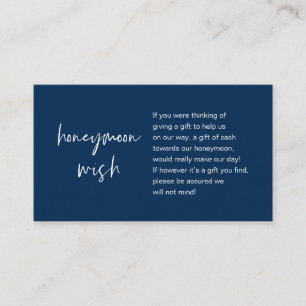 Honeymoon Wish and Fund, Navy Blue Begleitkarte