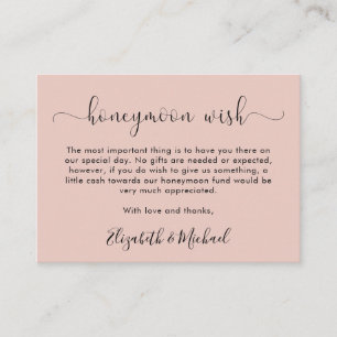 Honeymoon Wish Blush Wedding Begleitkarte
