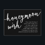 Honeymoon Wish Cash Fund, a note on gifts Begleitkarte<br><div class="desc">Celebrate the beginning of your journey together with our elegantly rustic modern black and white theme, crafted "Honeymoon wish" wedding invitation enclosed card, wish, cash. Featuring a sophisticated blend of modern script and romantic allure, each card is meticulously designed to convey the essence of your special day. Perfectly suited for...</div>