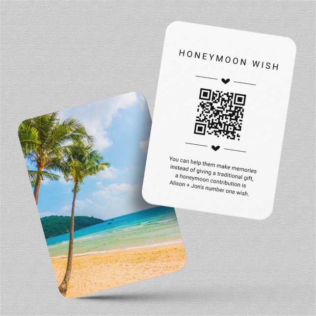Honeymoon Wish / Fund Card w QR Code einfügen Begleitkarte (Von Creator hochgeladen)