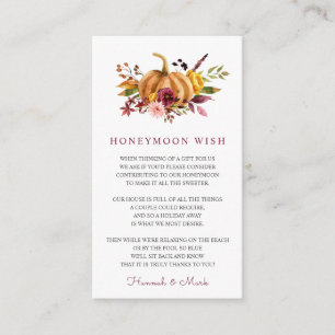 Honeymoon Wish Fund Enclosure Card Begleitkarte