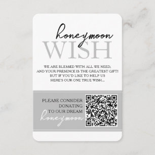 Honeymoon Wish Fund QR CODE für Hochzeitskarten Begleitkarte