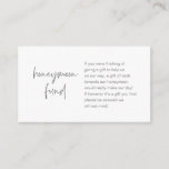 Honeymoon Wish or Fund, Dunkelgrau Begleitkarte<br><div class="desc">Das ist die moderne,  dunkelgraue lässige Eleganz-Tinte,  Script-Minimalismus,  Schrift-Schriftart,  Hochzeitskarte. Sie können die Schriftart-Farben ändern und Ihre Hochzeitsdetails in den entsprechenden Schriftart / Buchstaben hinzufügen. #TeeshaDerrick</div>