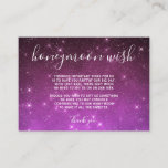 Honeymoon Wish Wedding Begleitkarte<br><div class="desc">Fuchsia pink Celestial Galaxy Honeymoon Wish Wedding Card</div>