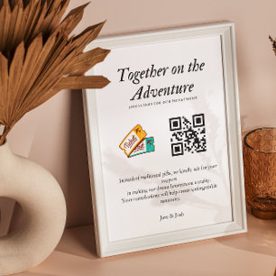 Honeymoon Wish Wedding Registry Fund Qr Code Gesch Poster