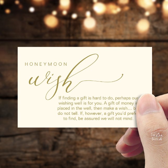 Honeymoon Wish Wishing Well, Fund, A Note On Gifts Begleitkarte (Honeymoon Fund Wishing Well, Wish, A Note On Gifts Enclosure Card in Yellow Gold)