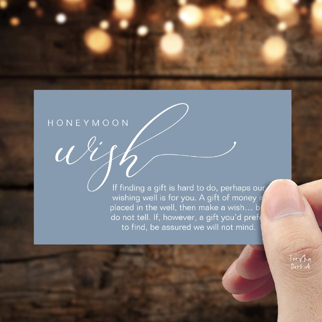 Honeymoon Wish Wishing Well, Fund, A Note On Gifts Begleitkarte (Honeymoon Fund Wishing Well, Wish, A Note On Gifts Enclosure Card in Dusty Blue)