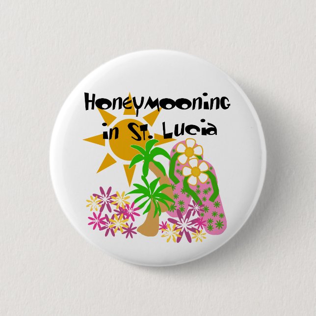 Honeymooning in St Lucia Button (Vorderseite)