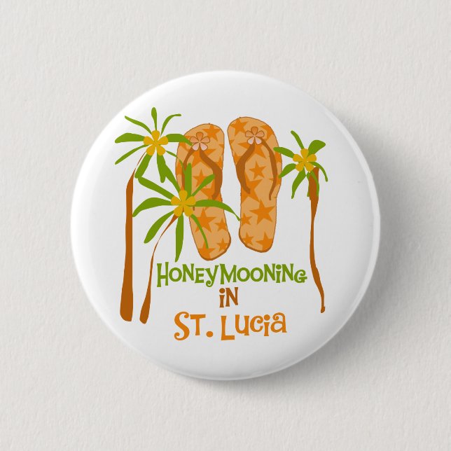 Honeymooning in St Lucia Button (Vorderseite)