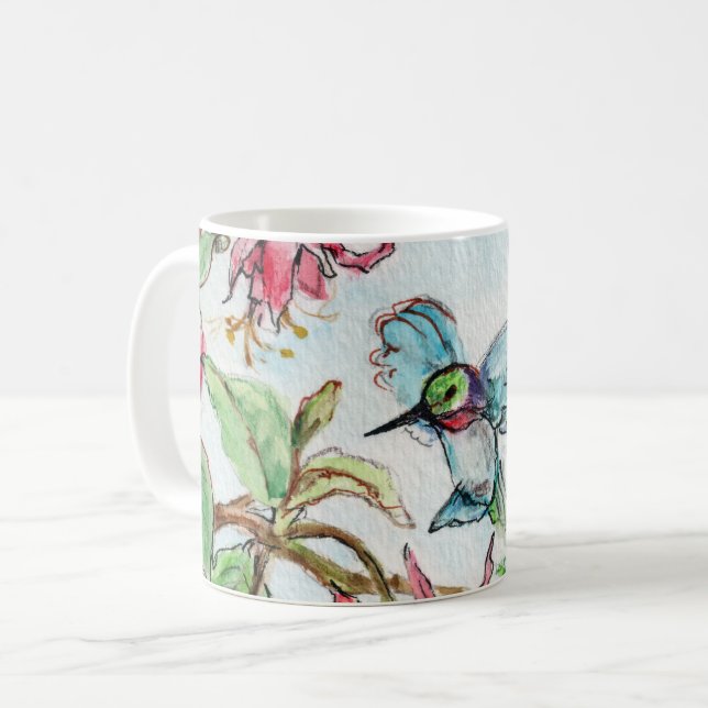 Honeysuckle Hummingbird Kaffeetasse (Vorderseite Links)